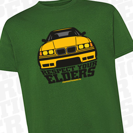 BMW E36 Respect Your Elders - koszulka